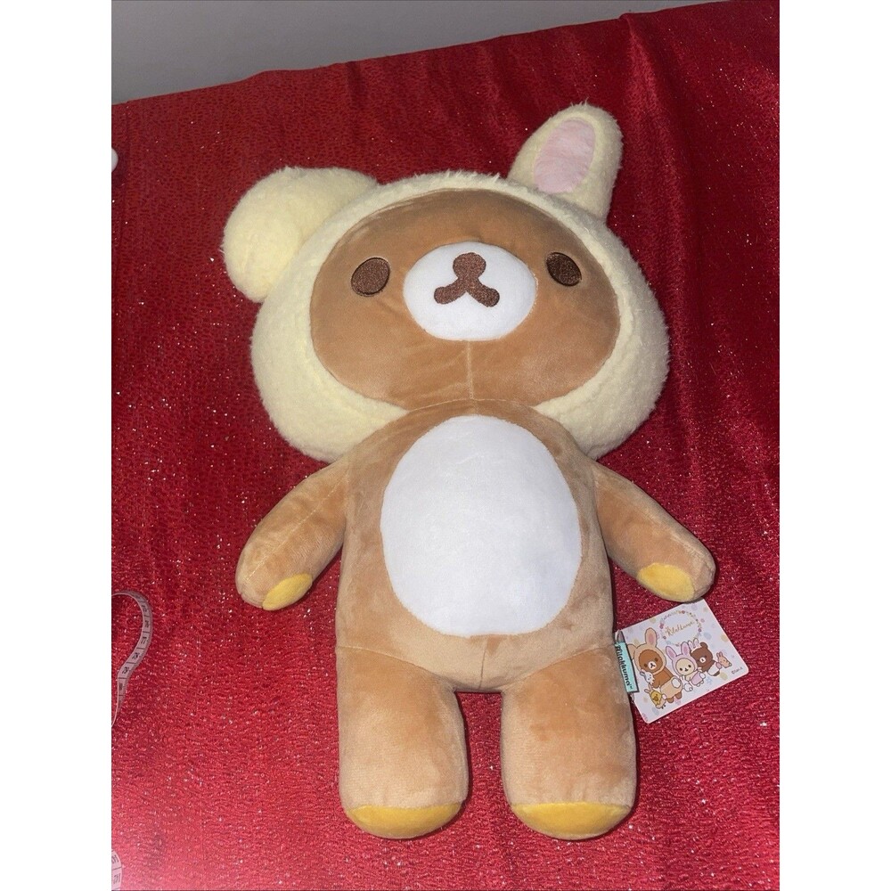 San-X Rilakkuma with Easter Bunny Ears Rabbit Hat Plush New 16”